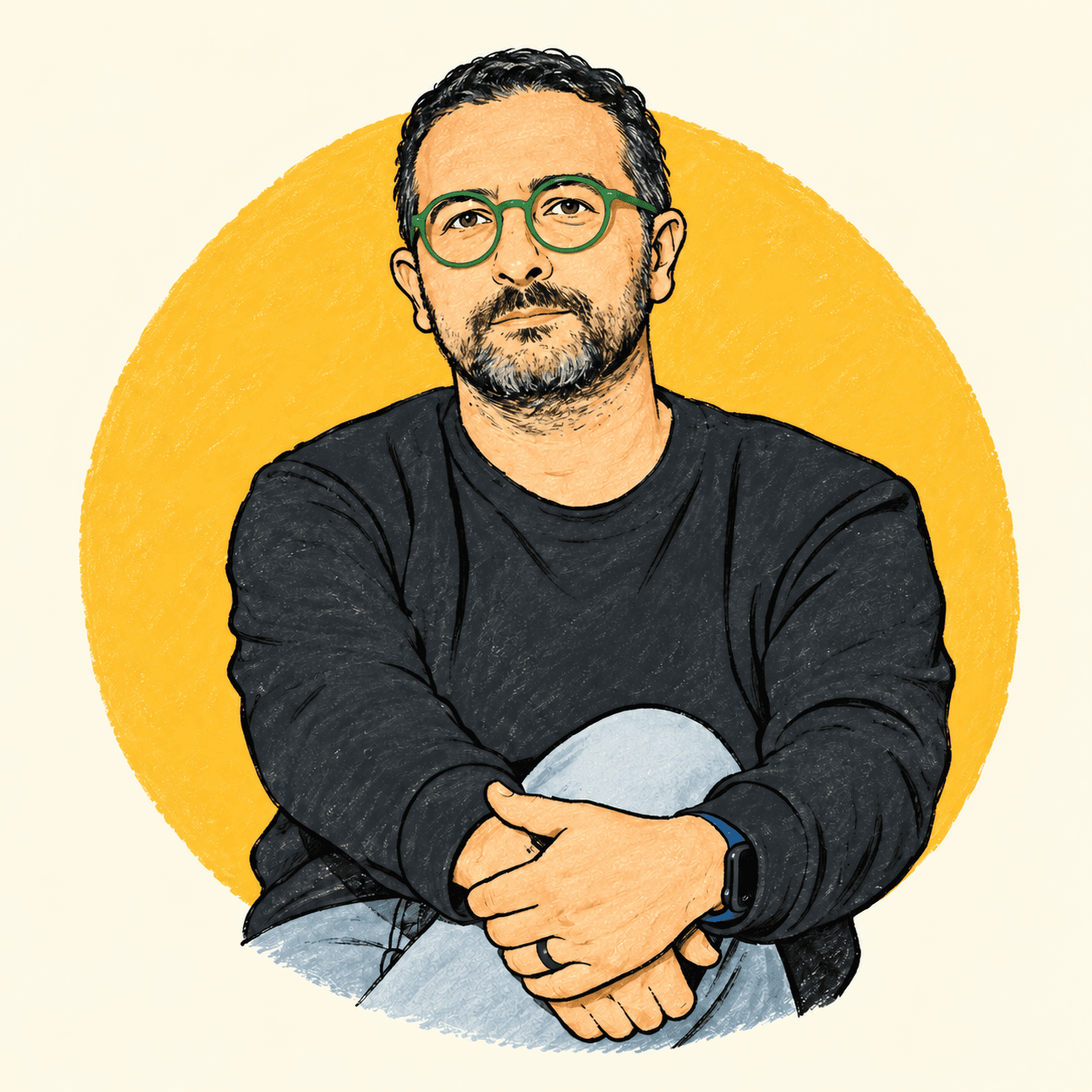 Retrato ilustrado de José Betancur